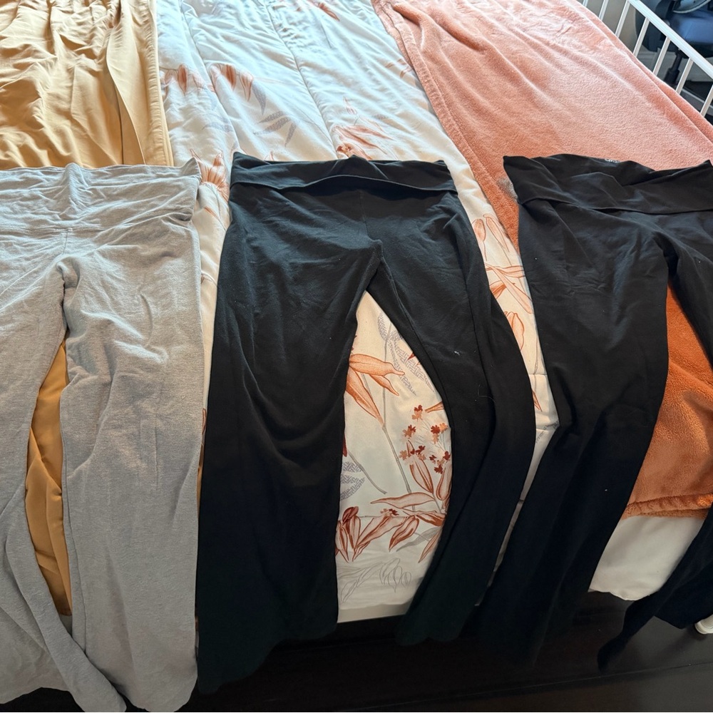 Victoria's Secret Black and Gray Flare Leg Track Pants